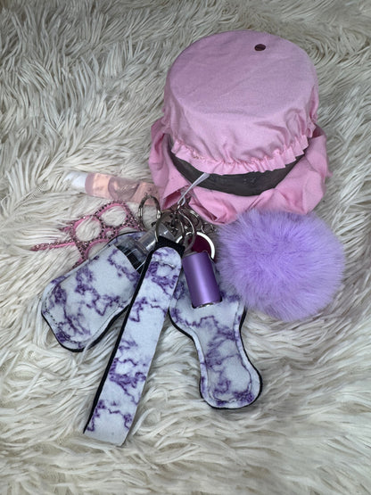 Night Kit| Porte-clés sécurité & essentiels (chat + protège-verre)