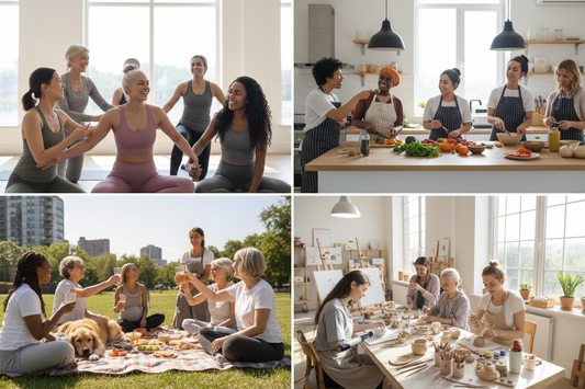 Images de femmes, faisant des activités ensemble en groupe